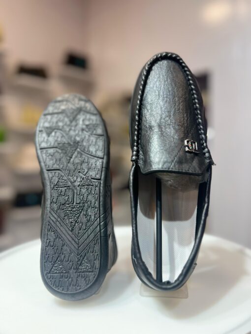 Cow Hide Loafers Men Mocasin Homme Chaussures Mocassin Bensson Kiltie Nurse Loafer Point Shoes Satin New in Black