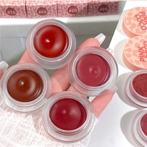 PINKCOCO Dual-Purpose Velvet High-Color Natural Lip Mud Blush Stick Silky Makeup Cream Small Velvet Pink Jar Lip Mud - Image 2